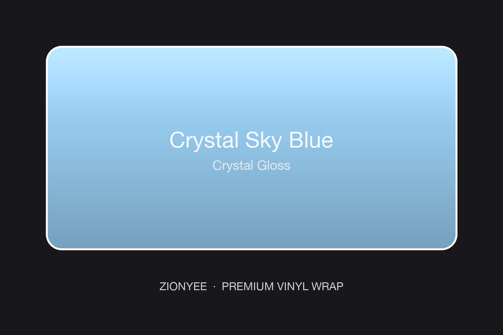 ZionYEE Crystal Sky Blue Car Wrap – Vivid Azure Gloss Vinyl Film 5x50ft, Air Release Technology, Self-Healing PET Liner for Fresh Look