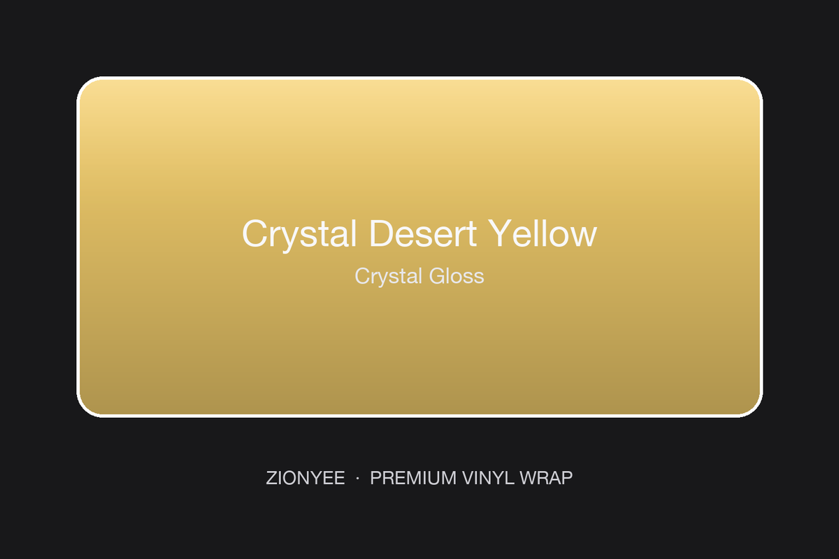 ZionYEE Crystal Desert Yellow Car Wrap – Sandy Golden Yellow Vinyl Film 5x50ft, Air Release Bubble-Free, Self-Healing PET Liner