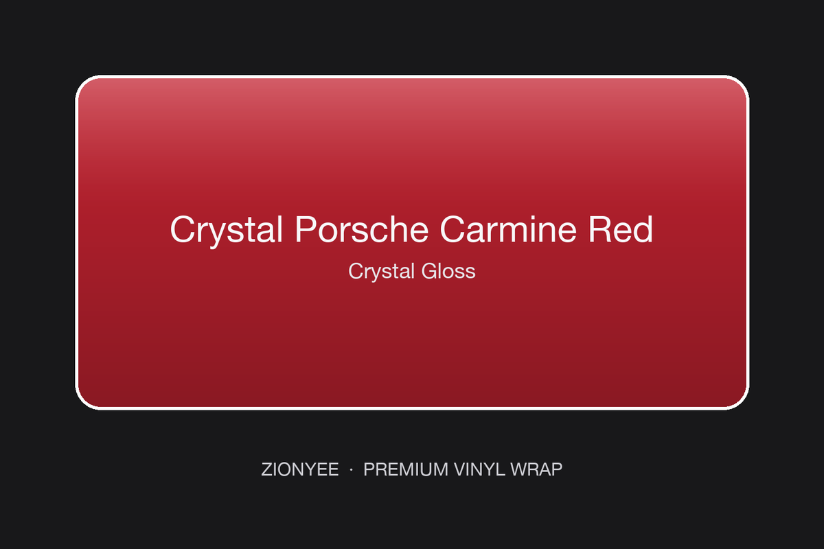 ZionYEE Crystal Porsche Carmine Red Car Wrap – Deep Carmine Red Vinyl Film 5x50ft, Air Release Bubble-Free, Self-Healing PET Liner