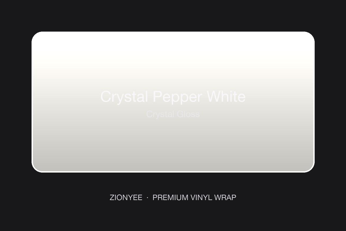 ZionYEE Crystal Pepper White Car Wrap – Bright Off-White Vinyl Film 5x50ft, Air Release Bubble-Free, Self-Healing PET Liner