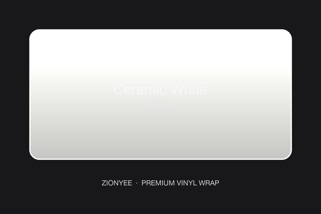 ZionYEE Ceramic White Car Wrap – Ceramic Gloss White Vinyl Film 5x50ft, Air Release Bubble-Free, Self-Healing PET Liner