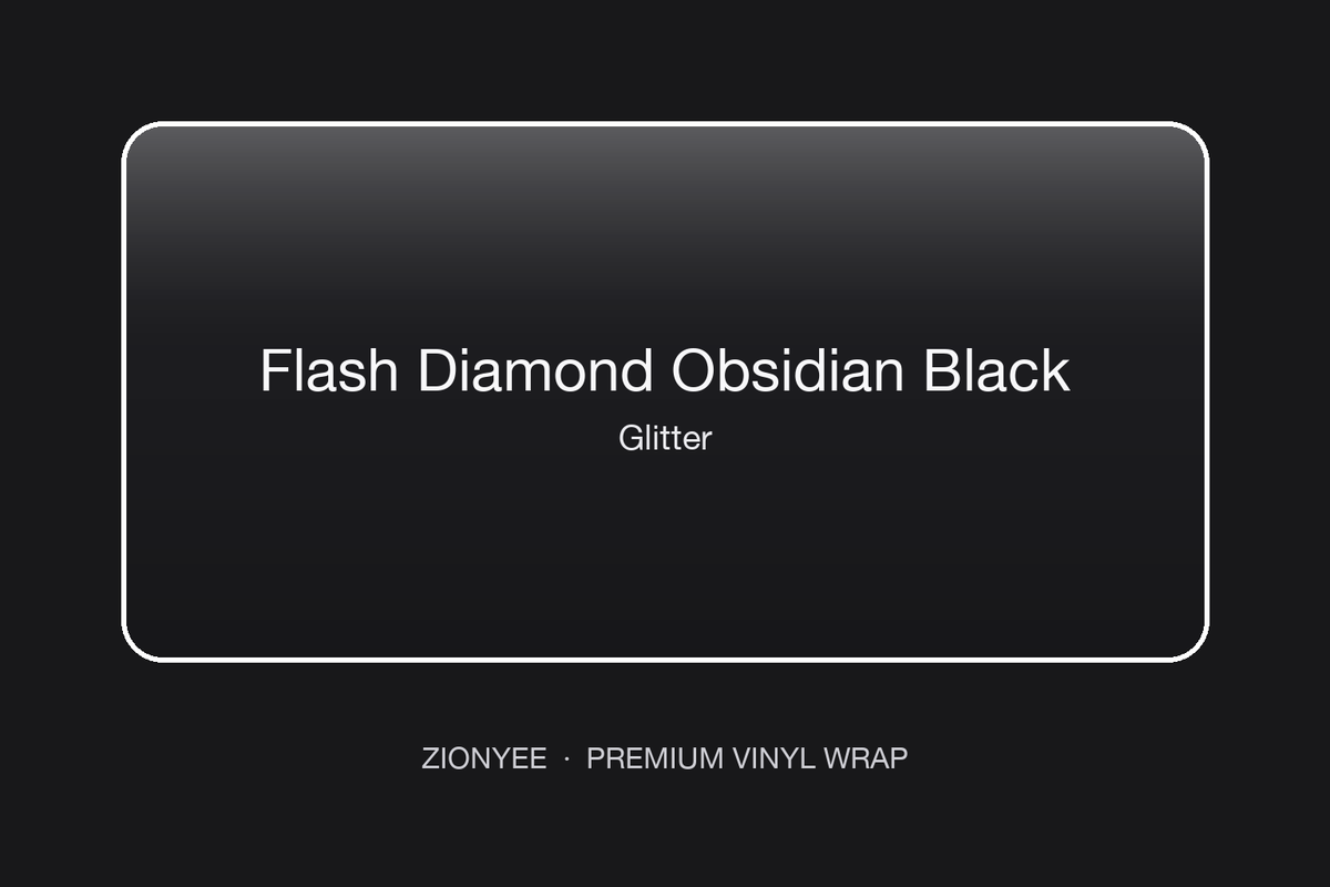 ZionYEE Flash Diamond Obsidian Black Car Wrap – Glitter Black Vinyl Film 5x50ft, Air Release Bubble-Free, Self-Healing PET Liner