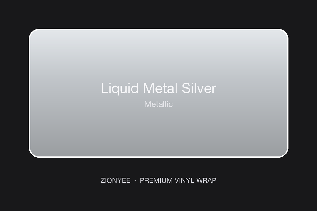 ZionYEE Liquid Metal Silver Car Wrap – Liquid Mercury Silver Vinyl Film 5x50ft, Air Release Bubble-Free, Self-Healing PET Liner