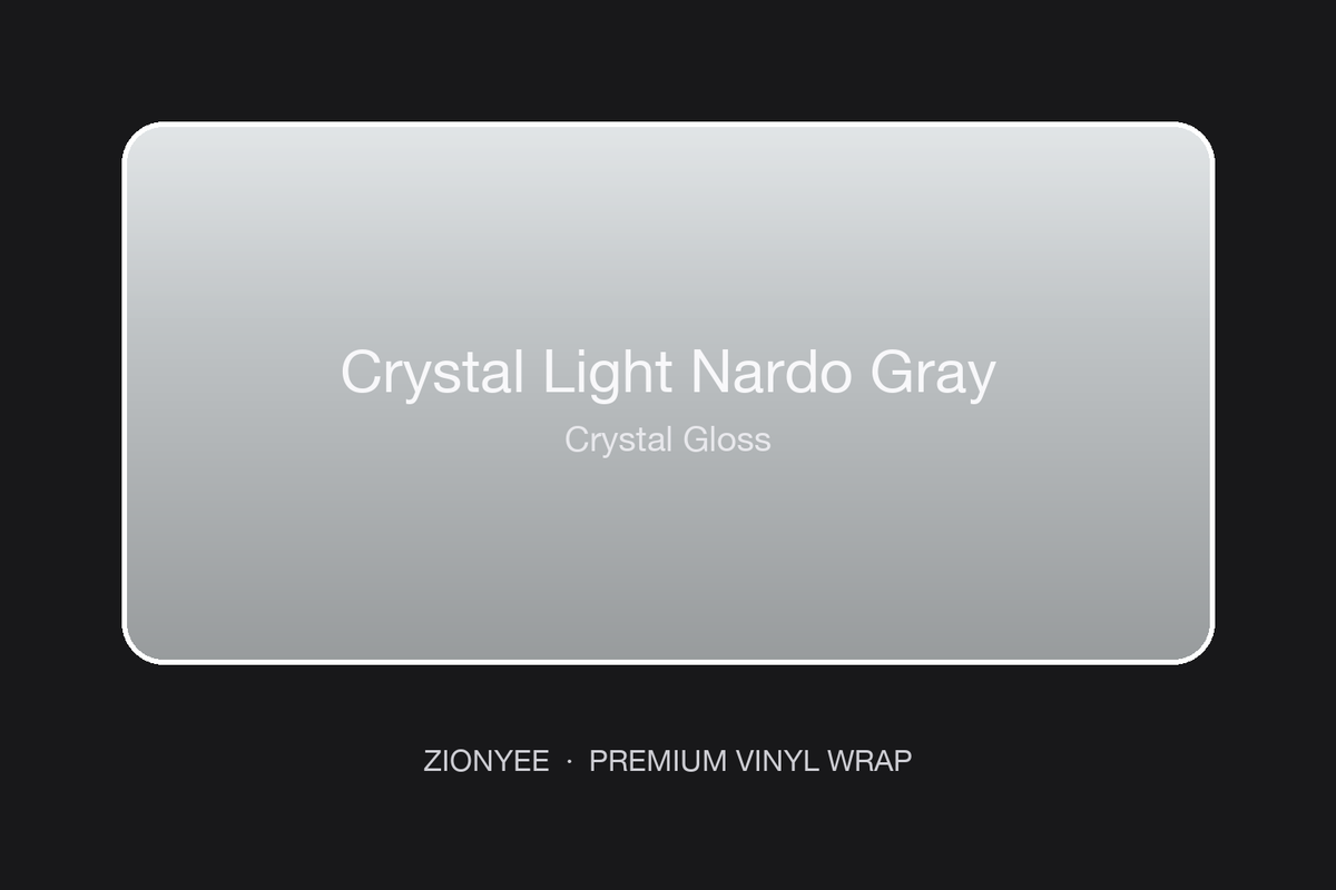 ZionYEE Crystal Light Nardo Gray Car Wrap – Light Legendary Gray Vinyl Film 5x50ft, Air Release Bubble-Free, Self-Healing PET Liner
