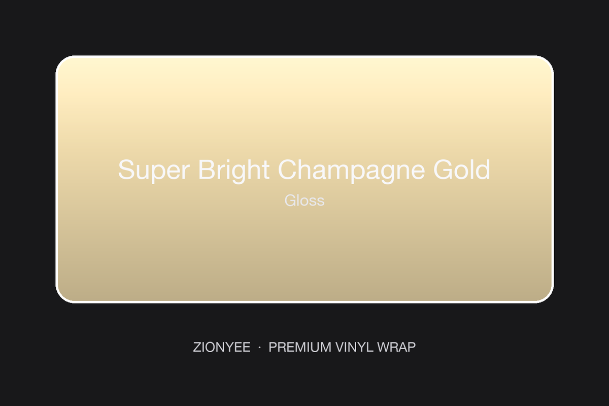 ZionYEE Super Bright Champagne Gold Car Wrap – Luxury Champagne Gold Vinyl Film 5x50ft, Air Release Bubble-Free, Self-Healing PET Liner