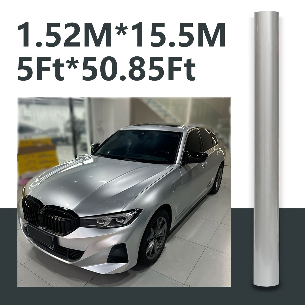 Ultra Bright Metallic Silver PET Vinyl Film